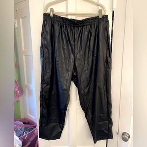 Faux leather joggers